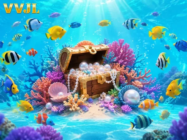 Colorful fish swimming beside the reels in VVJL Relax Fishing
